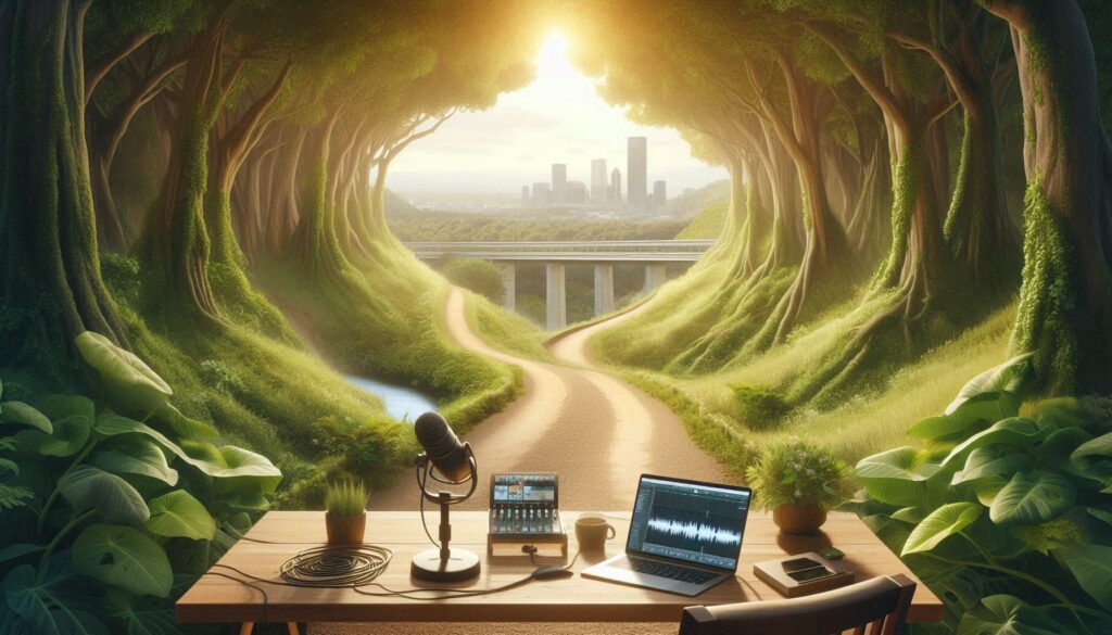 podcasting in the woods